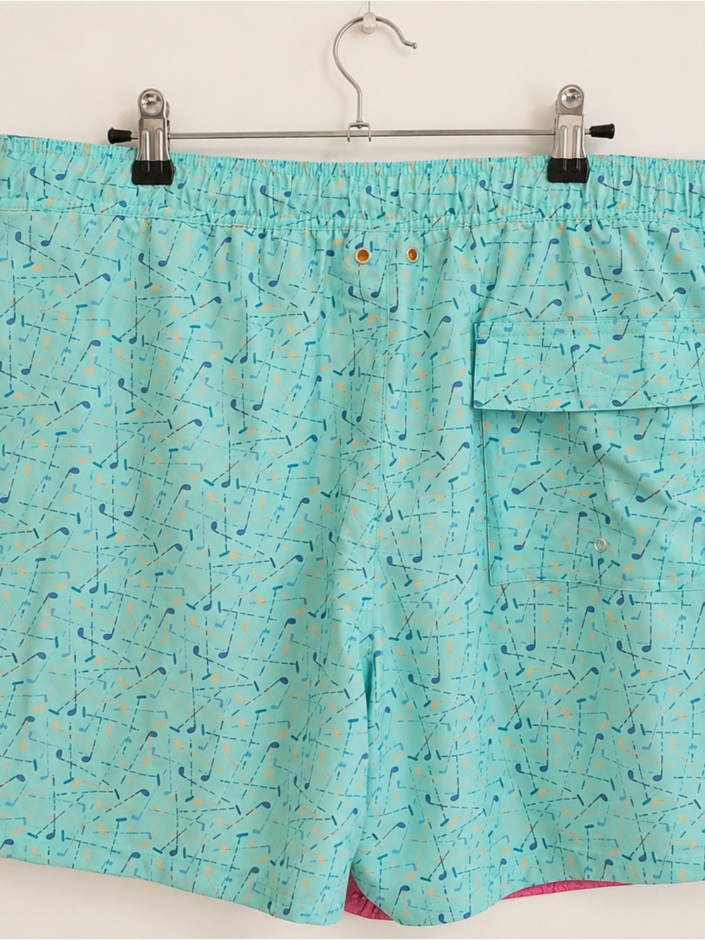 NWT Robert Graham Golf Clubs Print Swim Trunks XL Stretch Swim Shorts MSRP $98 - Picture 5 of 9
